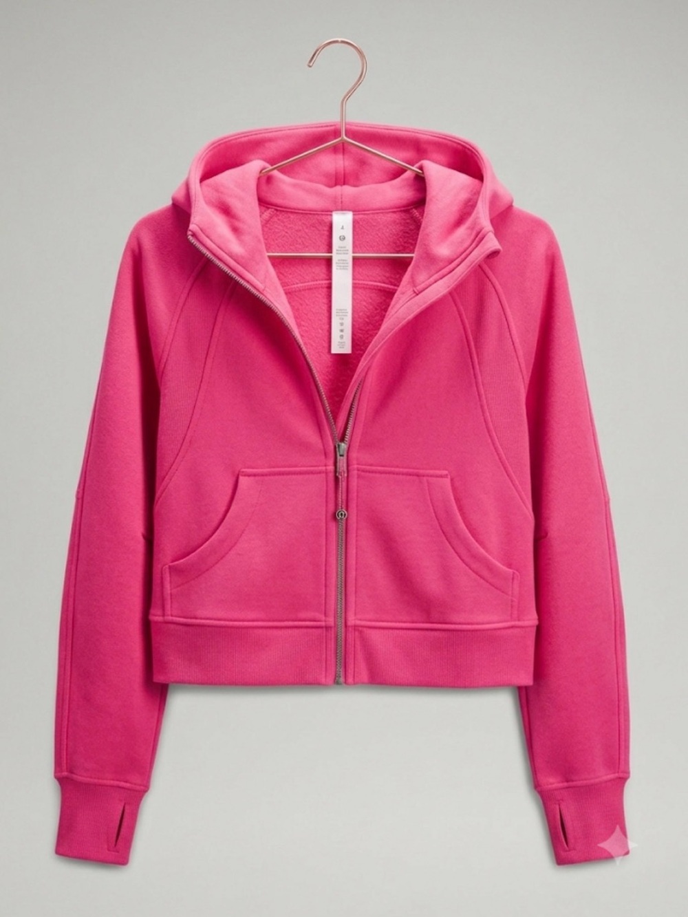 EUC lululemon Scuba Full Zip Hoodie Pink Women Fleece Cotton Blend Hooded Pocket